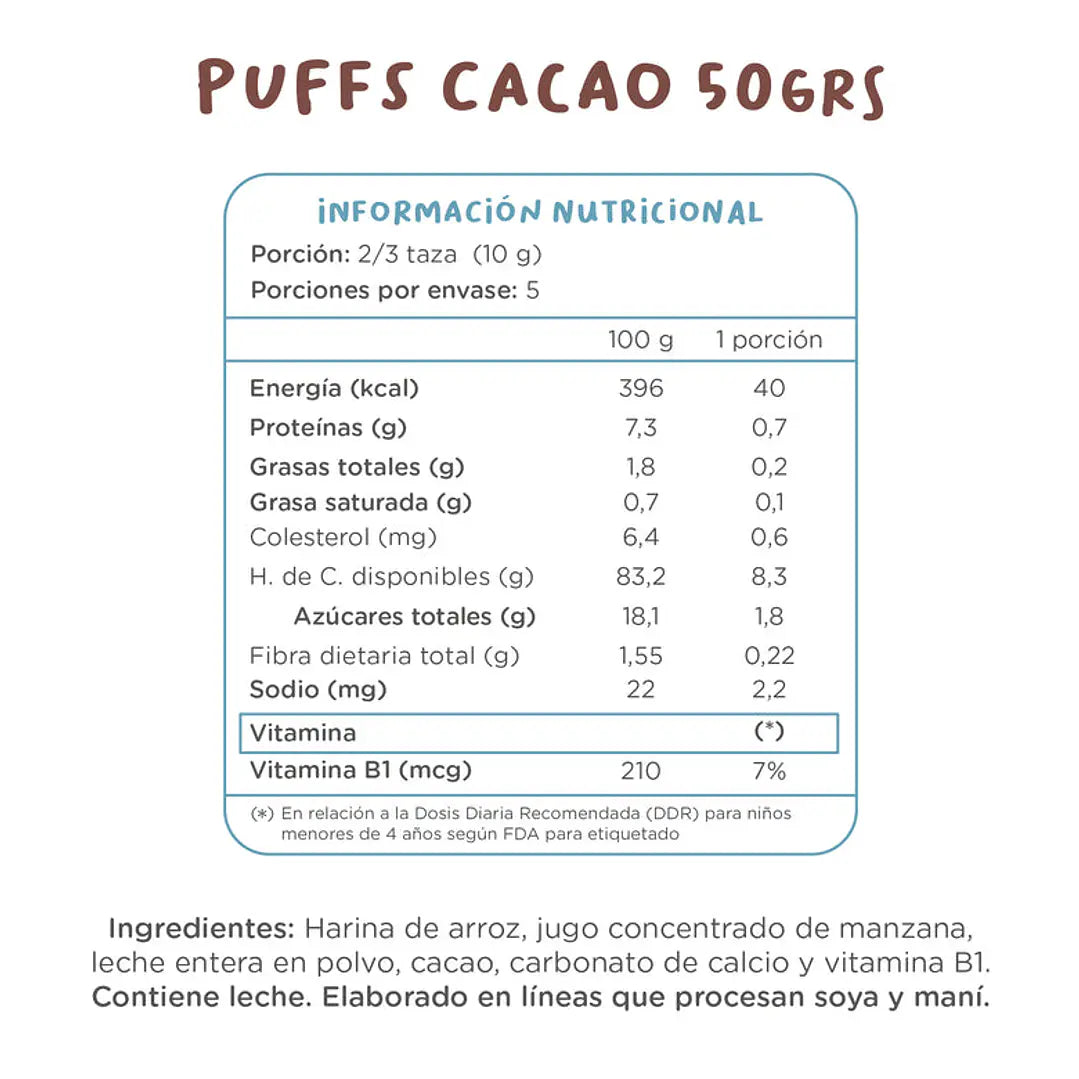 Kuna Foods Puffs Cacao Familiar 50g