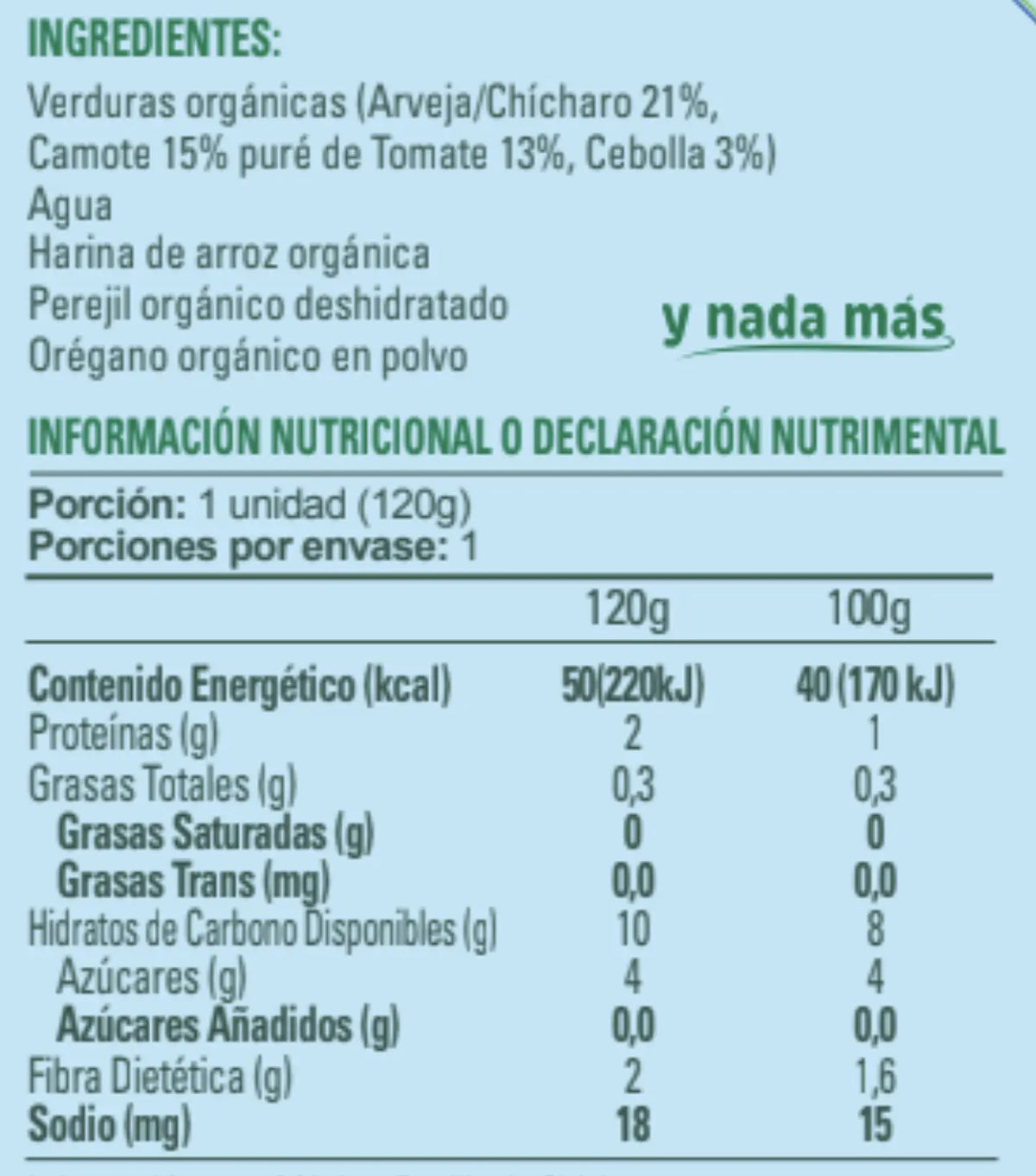 Smiley Kids Colado Orgánico Verduras con Arroz