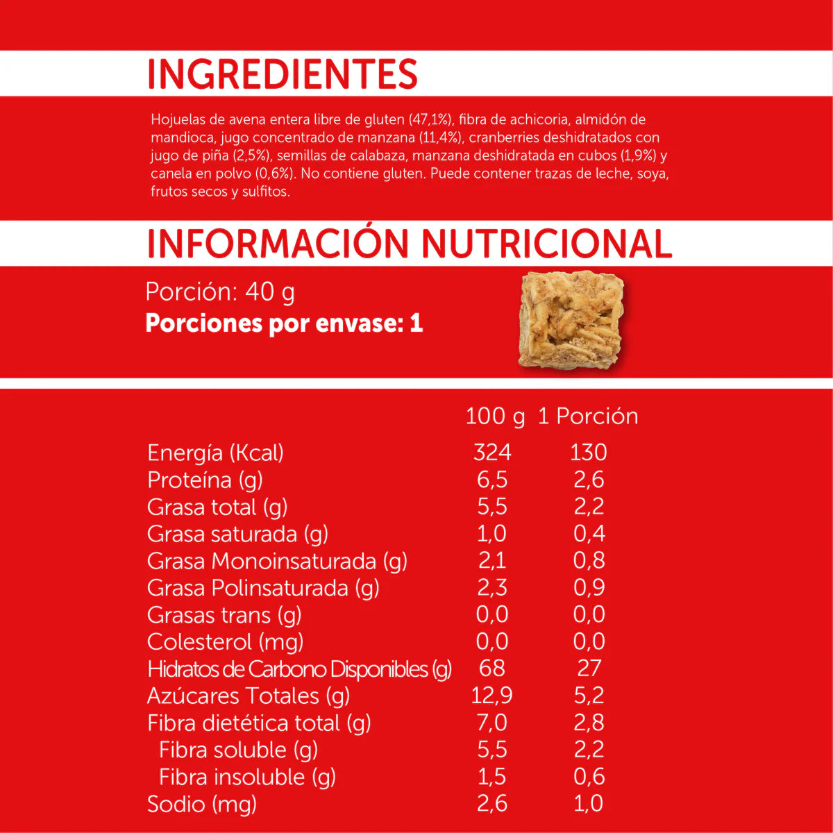 Bites de Avena Mizos Manzana Canela - 40g