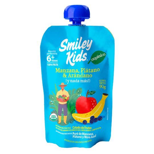 Smiley Kids Compota Orgánico Manzana, Plátano y Arándano