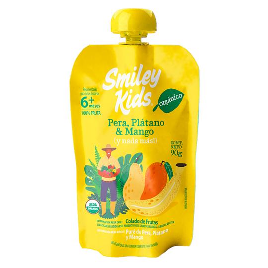 Smiley Kids Compota Orgánico Pera, Plátano y Mango