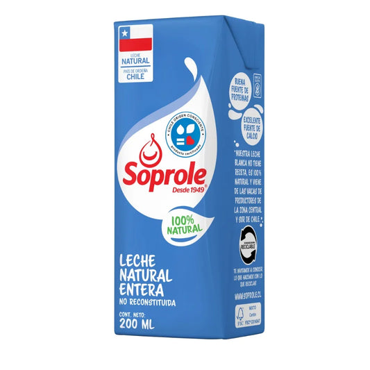 Leche Soprole Natural Entera 200 ml