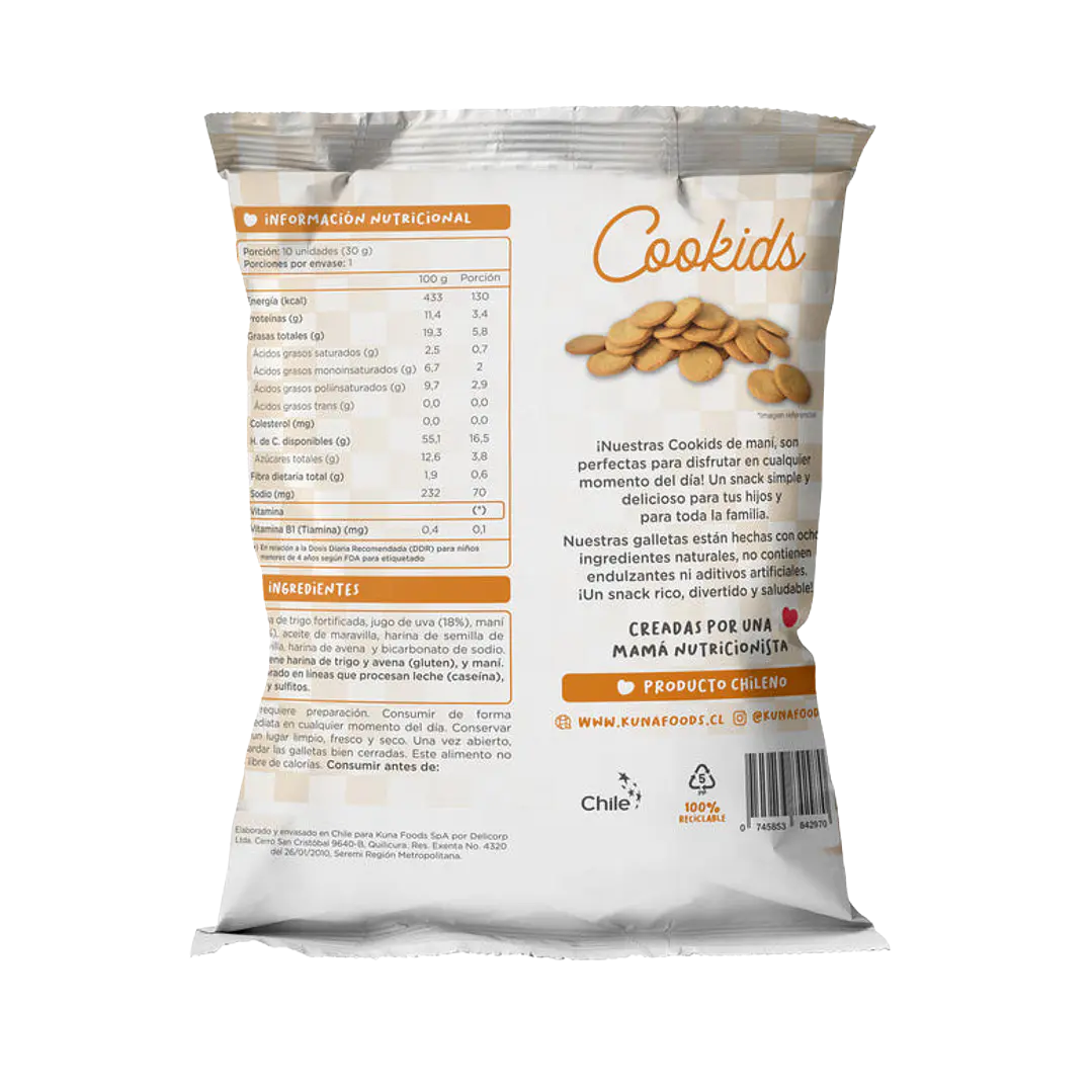 Kuna Foods Cookids Maní 30g