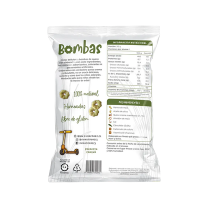 Kuna Foods Bombas Queso Crema y Ciboulette 20g