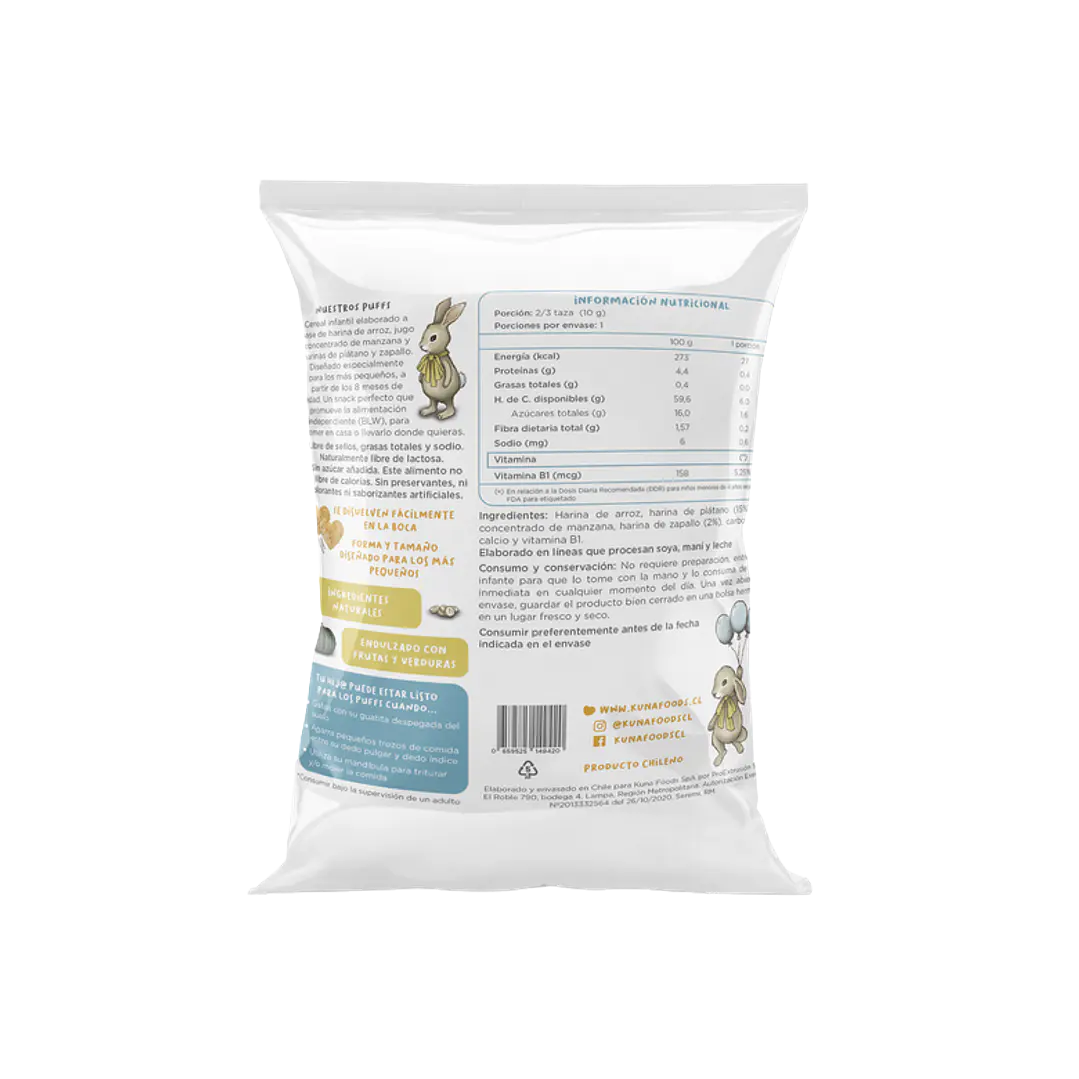 Kuna Foods Puffs Plátano Zapallo 10g