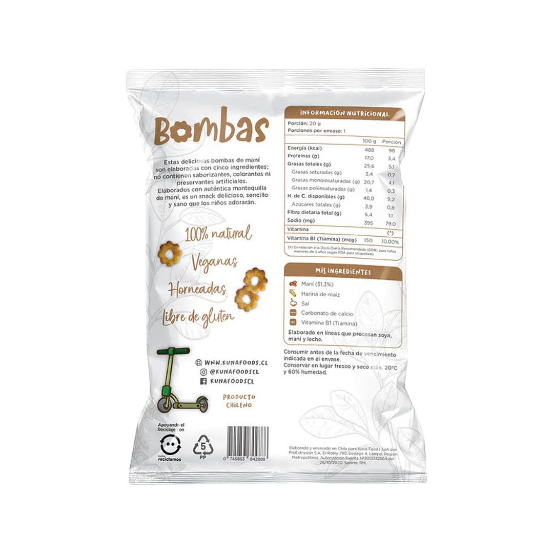 Kuna Foods Bombas Maní 20g