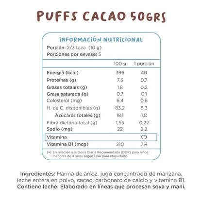 Kuna Foods Puffs Cacao Familiar 50g