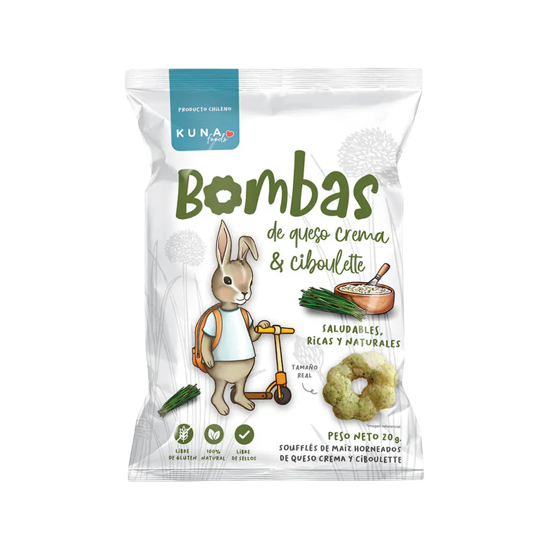 Bombas queso crema y ciboulette Kuna foods