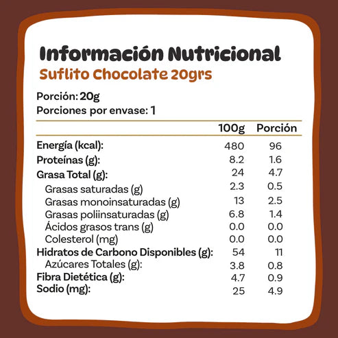 Suflitos Nutripop Chocolate - 20g
