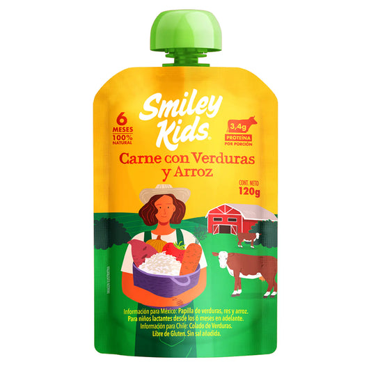 Smiley Kids Colado Proteína Carne con Verduras y Arroz
