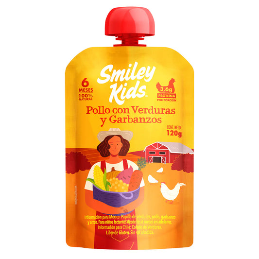 Smiley Kids Colado Proteína Pollo, Verduras y Garbanzos