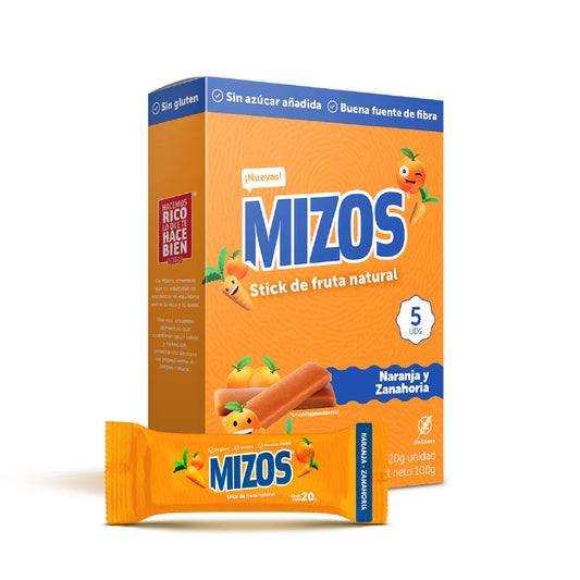 Stick de Fruta Mizos Naranja Zanahoria 20g - 5 und.