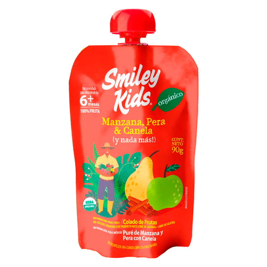 Smiley Kids Compota Orgánico Manzana, Pera y Canela