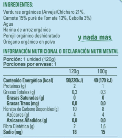 Smiley Kids Colado Orgánico Verduras con Arroz
