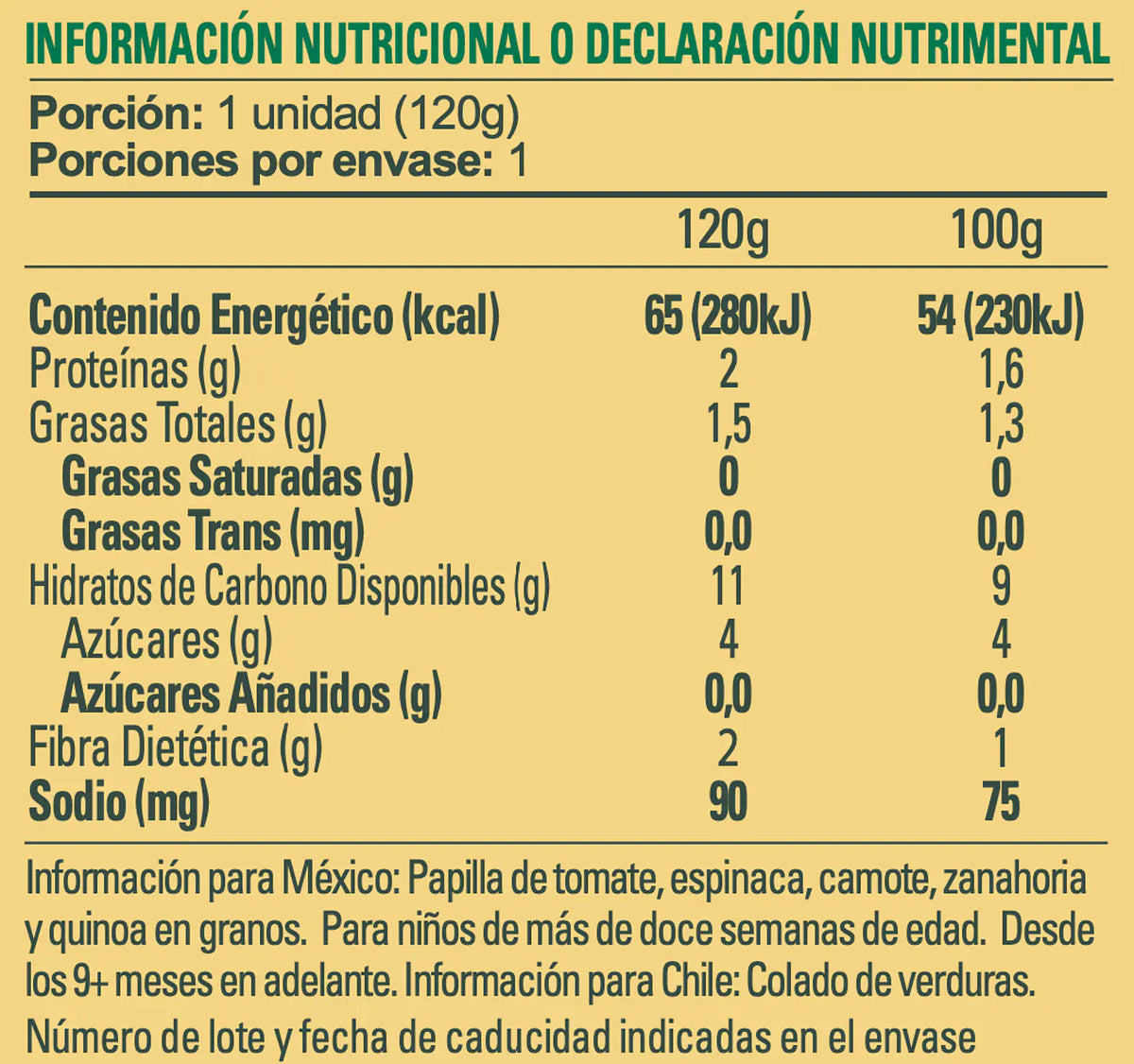 Smiley Kids Colado Orgánico Verduras con Quinoa