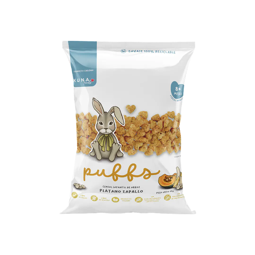 colación infantil Puff Kuna foods plátano zapallo
