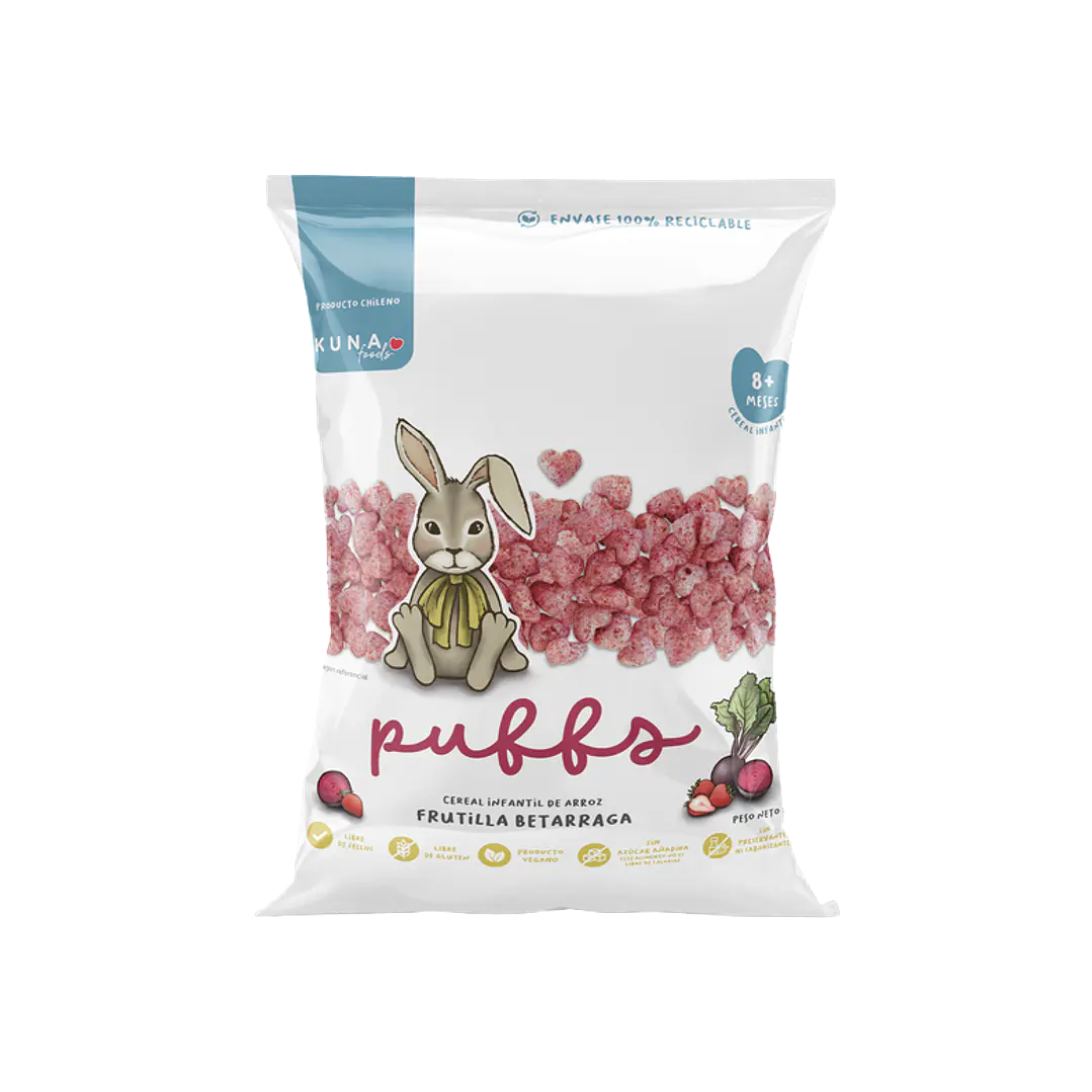 Colación infantil Puffs Kuna foods  Frutilla_Betarraga
