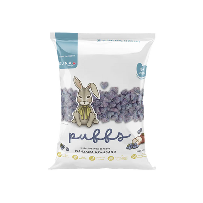 Colación infantil Puffs Kuna foods Manzana Arándano