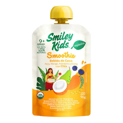 Smiley Kids Smoothie Orgánico Yogurt, Coco, Mango y Avena