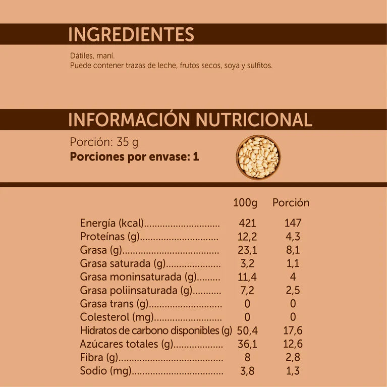 Barrita Natural Mizos Mantequilla de Maní -4 und.
