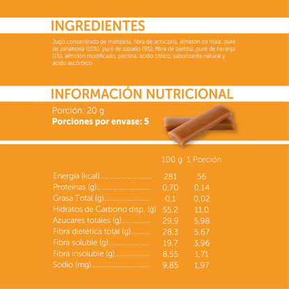 Stick de Fruta Mizos Naranja Zanahoria 20g - 5 und.