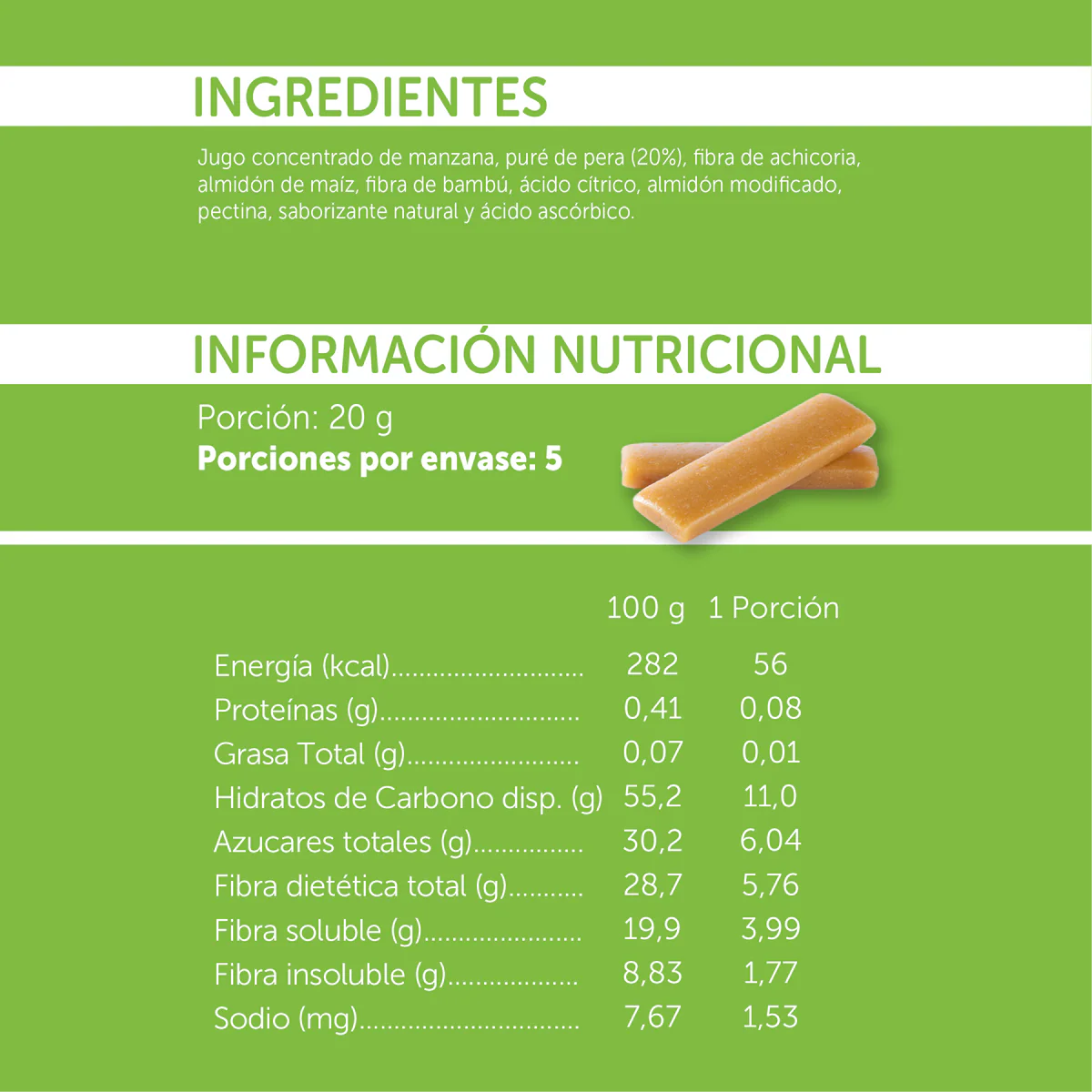Stick de Fruta Mizos Pera 20g - 5 und.