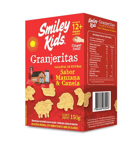 Smiley Kids Galletas Granjeritas Manzana Canela 150g