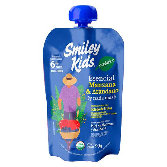 Smiley Kids Compota Orgánico Esencial Manzana y Arándanos