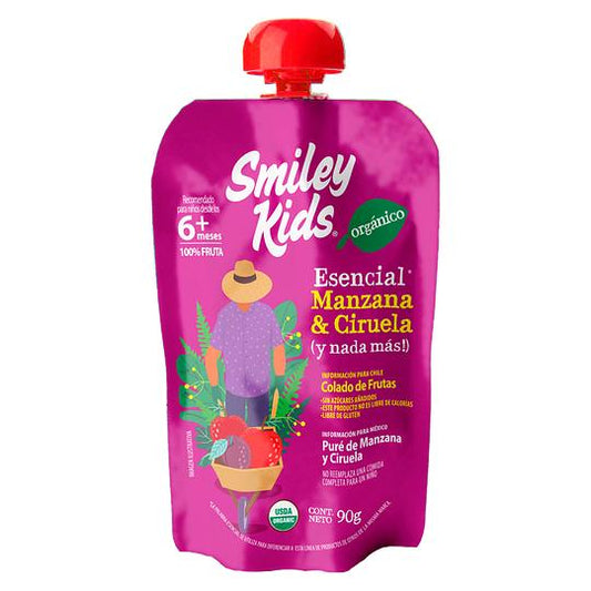 Smiley Kids Compota Orgánico Esencial Manzana y Ciruela